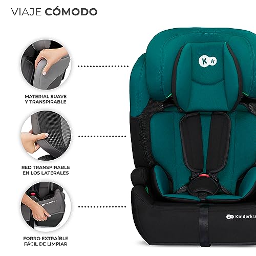 Miniatura 7 de Kinderkraft Comfort Up I-Size 76-150 Cm, Silla De Coche Bebé, Silla Coche Para Niños, Sillade, Cinturón, Regula En 11 Niveles, Grupo 1 2 3, 15 Meses - 12 Años, 9-36 Kg, Verde