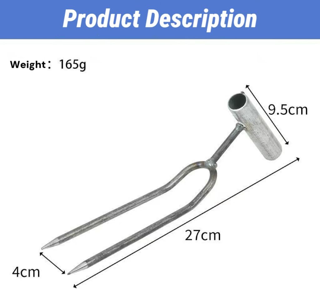2-Pack Hand-Held Garden Soil Loosening Fork 2-Tine Steel Cultivator for Tilling Weeding Fertilizing