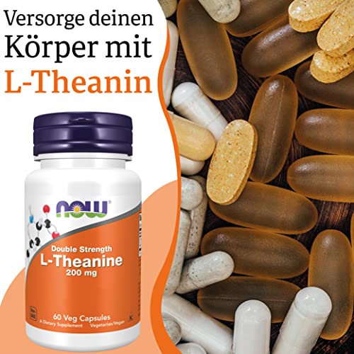 L-Theanin Now Foods 200mg, 60 vegane Kapseln, Aminosäure