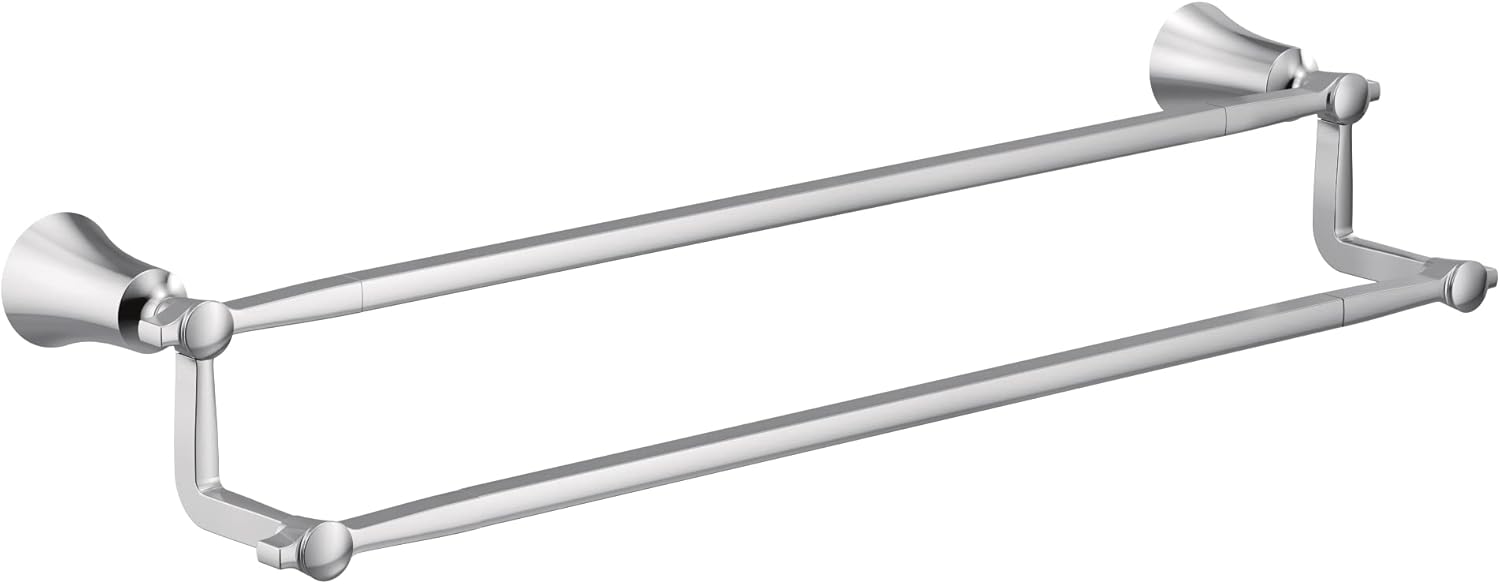 Moen YB0322CH Flara 24-Inch Double -Towel Bar, Chrome