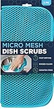 S&T INC. Mesh Dish Scrubber, Kitchen Dish Cloths for Washing Dishes, Blue, 11.5 Inches x 11.5 Inches, 3 Pack