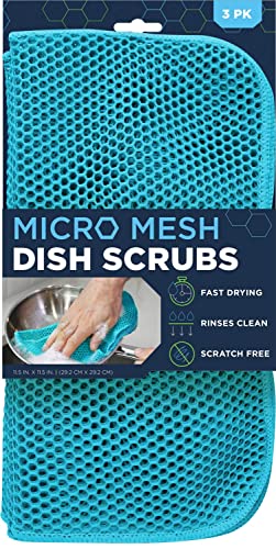 S&T INC. Mesh Dish Scrubber, Kitchen Dish Cloths for Washing