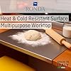 RONDA | Tagliere Spianatoia 60x50cm Acciaio Inox per Impastare Piano da lavoro Cucina Professionale Antibatterico Alimentare Varie Misure Per Cucina Per Ristorazione Tappetino Antiscivolo Piega 2cm