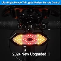 Vista 2 de Luz trasera para bicicleta con intermitentes USB recargable inalámbrico control remoto IPX4 impermeable ultra brillante LED advertencia de seguridad