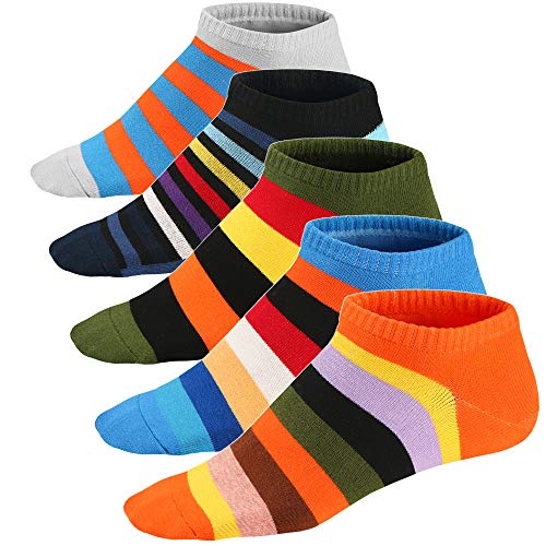 Ueither Calze da Uomo Coloratissimi in Cotone Stilisti Sportive Sneaker Calzini Corti Fantasia dal Design Comodo 39-46 (Colore 10)