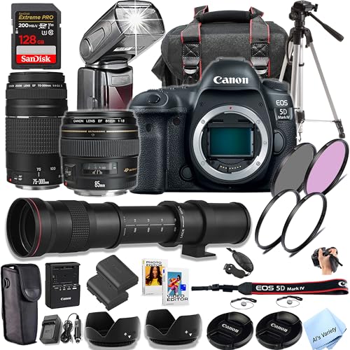 Cámara Canon EOS 5D Mark IV DSLR con lentes y accesorios miniatura 1