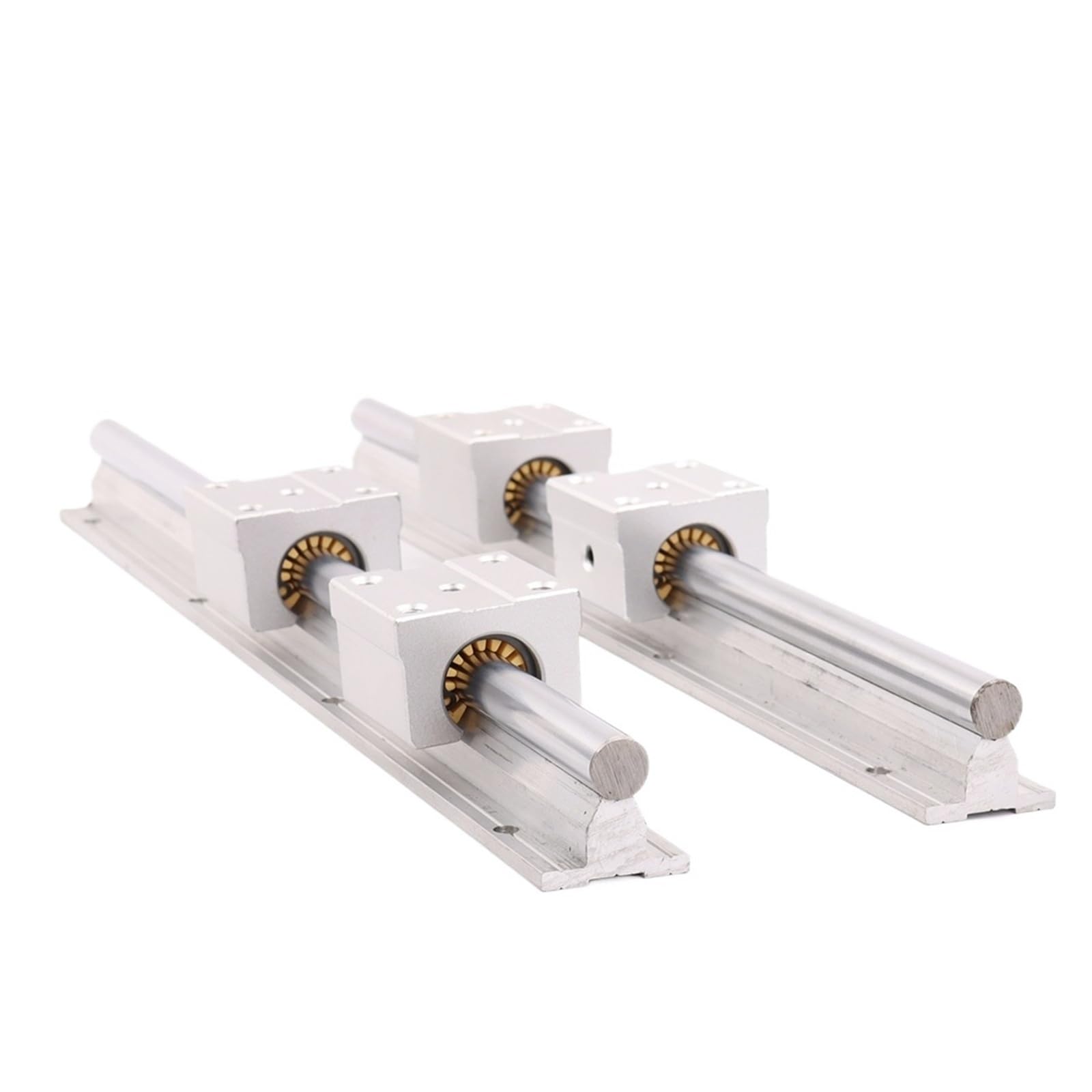 Lot de 4 blocs linéaires SBR16QS avec 2 guides linéaires SBR16 de 16 mm de longueur 300 mm à 1500 mm pour pièces CNC (2 rails et 4 blocs, 500 mm)