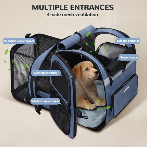 image for Petskd Expandable Pet Backpack Carrier 16.5x14.5x11 Inches for Small D
