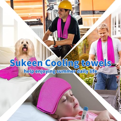 Image of KUEN [4 Pack] Cooling Towel (40 inchx12 inch), Ice Towel, Soft Breathable Chilly Towel, Microfiber Towel for Yoga, Sport, Running, Gym, Workout,Camping, Fitness, Workout & More Activities