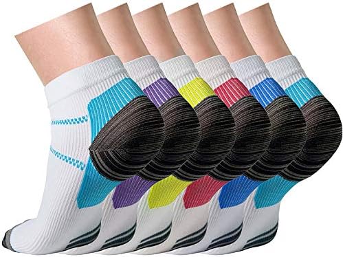 CHARMKING Compression Socks Women & Men 6 Pairs 15-20 mmHg is Best Graduated Athletic for Running, Flight Travel, Pregnant, Cycling, Support -Boost Performance, Flexibility, Durability(Multi 01,L/XL)