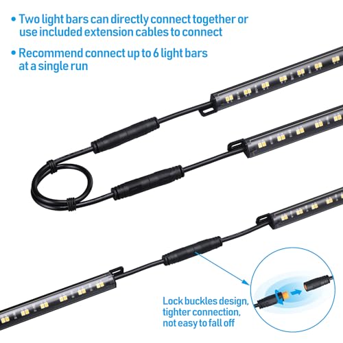 TORCHSTAR LED Safe Lighting Kit 3CCT, (6) 12 Inch Linkable Light Bars, Motion Sensor, 3000K/4000K/5000K Selectable, 900LM Safe Light Kit for Gun Safe Under Cabinet Locker Closet, UL Power Adapter - Thumbnail 5