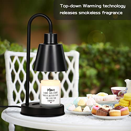 Candle Warmer Lamp For Jar Candles, Modern Electric Dimmable Wax Melter Lamps With Timer, Flower Lampshade Candle Lamps For Home Decor,Compatible With All Soy Wax Candles,2 Bulb Included - Black #TOP5