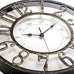 ZOOFOX Horloge murale rétro 12 Inch Mouvement silencieux Batterie actionnée ronde décorative horloge murale à quartz soulevé 3D Arabic Numerals Wall Horloge pour la maison Salon Salle de lecture Bureau de cuisine