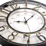 ZOOFOX 12 Inch Retro Wall Clock, Silent Non-Ticking Battery Operated Movement Decorative Round Quartz Wall Clock, Raised 3D Arabic Numeral Clock for Home, Living Room, Kitchen, Office - Image 4