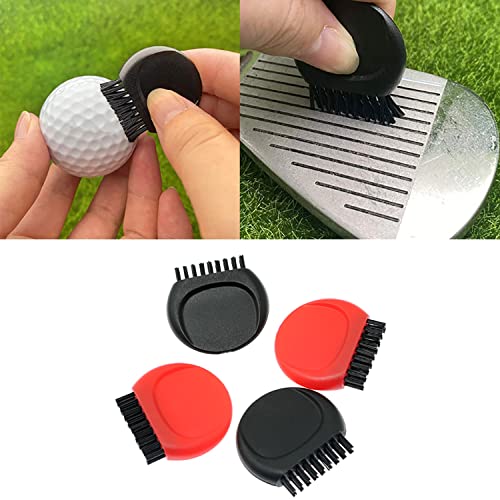 DZS ELEC Mini Golf Club Brush 4PCS Red and Blue Pocket Golf Club Groove Brush for Cleaning Golf Heads Golf Ball and Shoes