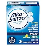 Alka-Seltzer Antacid Heartburn Relief Effervescent Tablets - Antacid Tablets For Heartburn, Acidity, Upset Stomach, Sodium Bicarbonate And Citric Acid, Lemon Lime Flavour, 24 Effervescent Tablets
