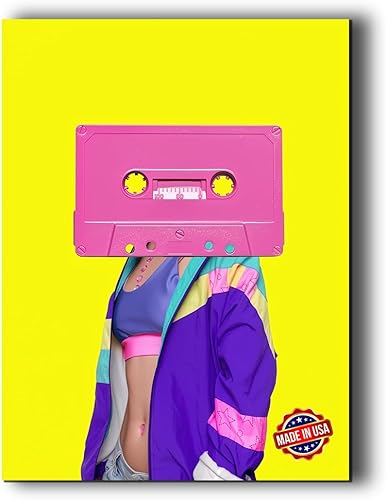 Miniatura 1 de Fashion Retro Cassette Canvas Wall Art Decor by BCB Print  HD Printed & Wooden Framed Wall Art  Modern Wall Decor for Bedroom, Living Room, Office,