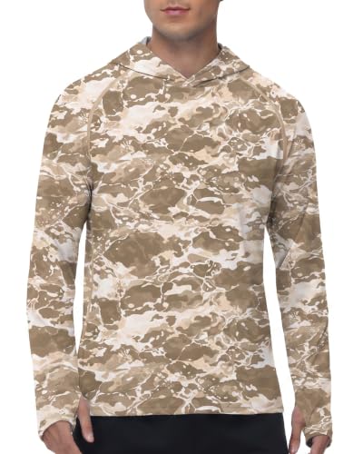 Image of FISHEAL Men's Camo Fishing Hoodie, UPF 50+ Long Sleeve Sun Protection Shirt
