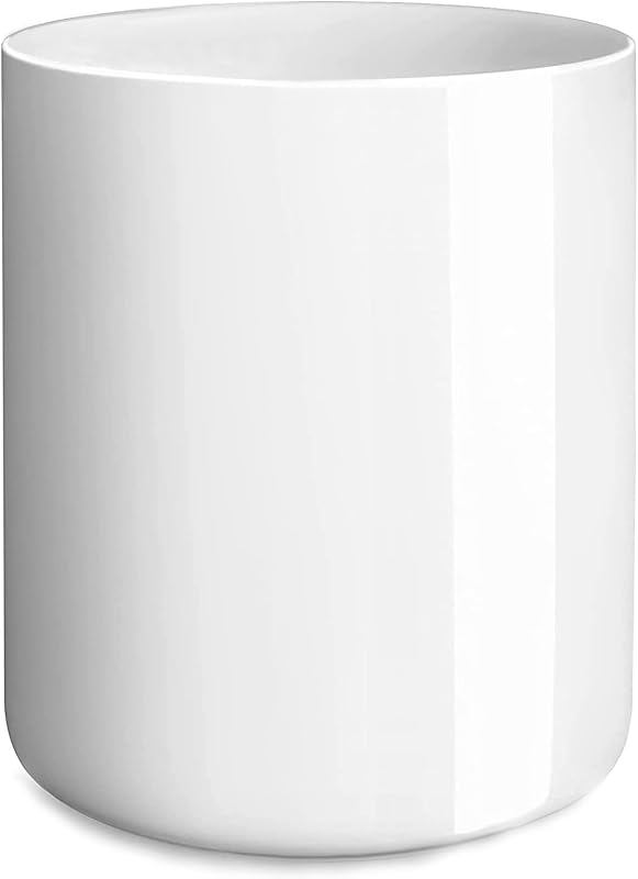 Soporte para utensilios de cocina blanco brillante, soporte para utensilios de cocina, fácil de limpiar, soporte para utensilios de cocina pequeño y moderno, espátula para decoración, 4,5 × 6,4 pulgadas