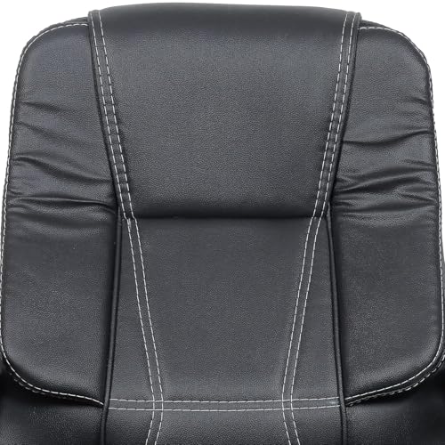Image of activa Space High-Back Executive Office Chair| 3-Year Warranty| Adjustable Ergonomic Design, PU Leather (Black & White)