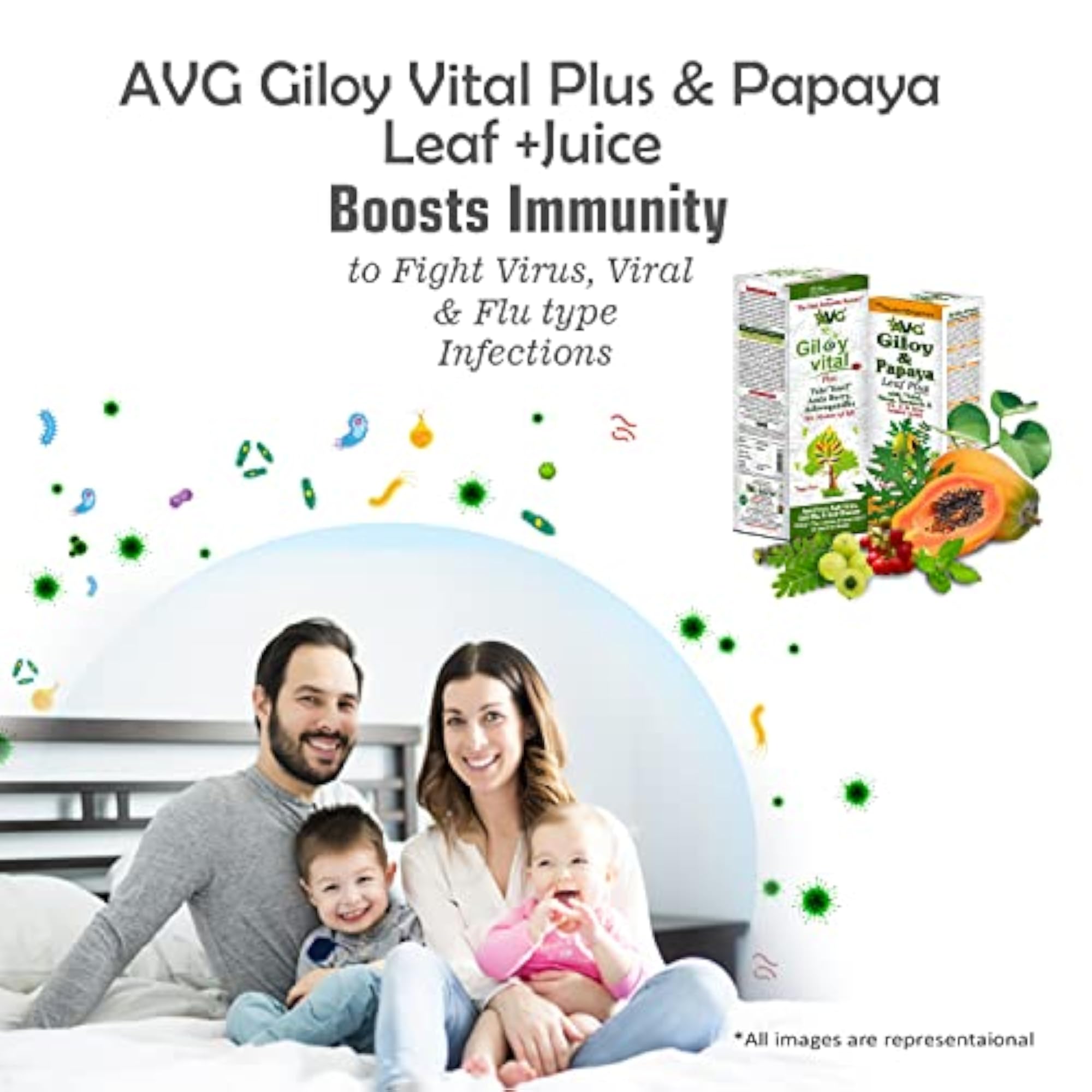 Giloy, Ashwagandha & Papaya Leaf Juice (1500 ML)