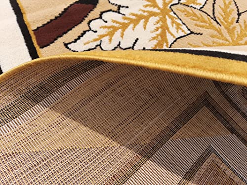 Image of Home Decore Acrylic Carpet for Your Living Room & Drawing Room Aywhere in Your Home (180X240 Yellow Colour)- 6x8 Feet