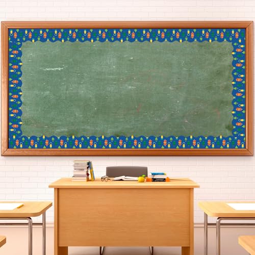 Image of BeYumi Camping Tent Border Trim - 65ft Back to School Hiking Camping Scalloped Rolled Border Trim Outdoor Themed Bulletin Board Set Classroom Office Chalkboard Kindergarten Preschool Party Decoration