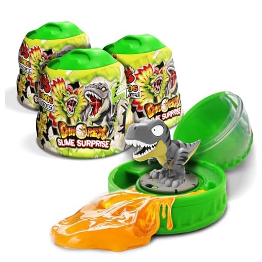 Craze Magic Slime 3er Set – 3X Dinorex-Kapseln mit Schleim Kinder und sammelbaren Dinosaurierfiguren - 13 Dinosaurier zum Sammeln, 3 enthalten, Dino