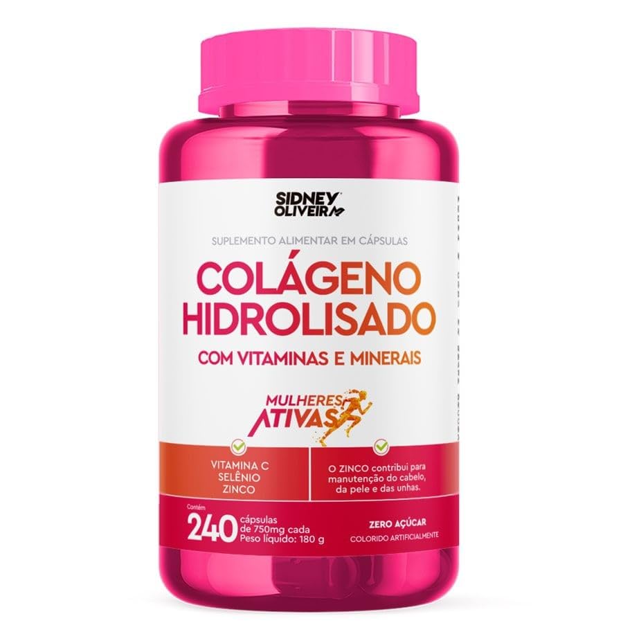 Colágeno Hidrolisado Vitaminas e Minerais Mulheres Ativas 240 cápsulas - Sidney Oliveira