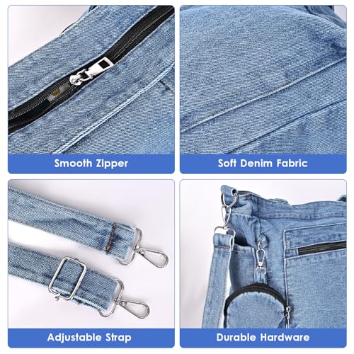 Bolso Tote de Denim para Mujer Azul miniatura 6