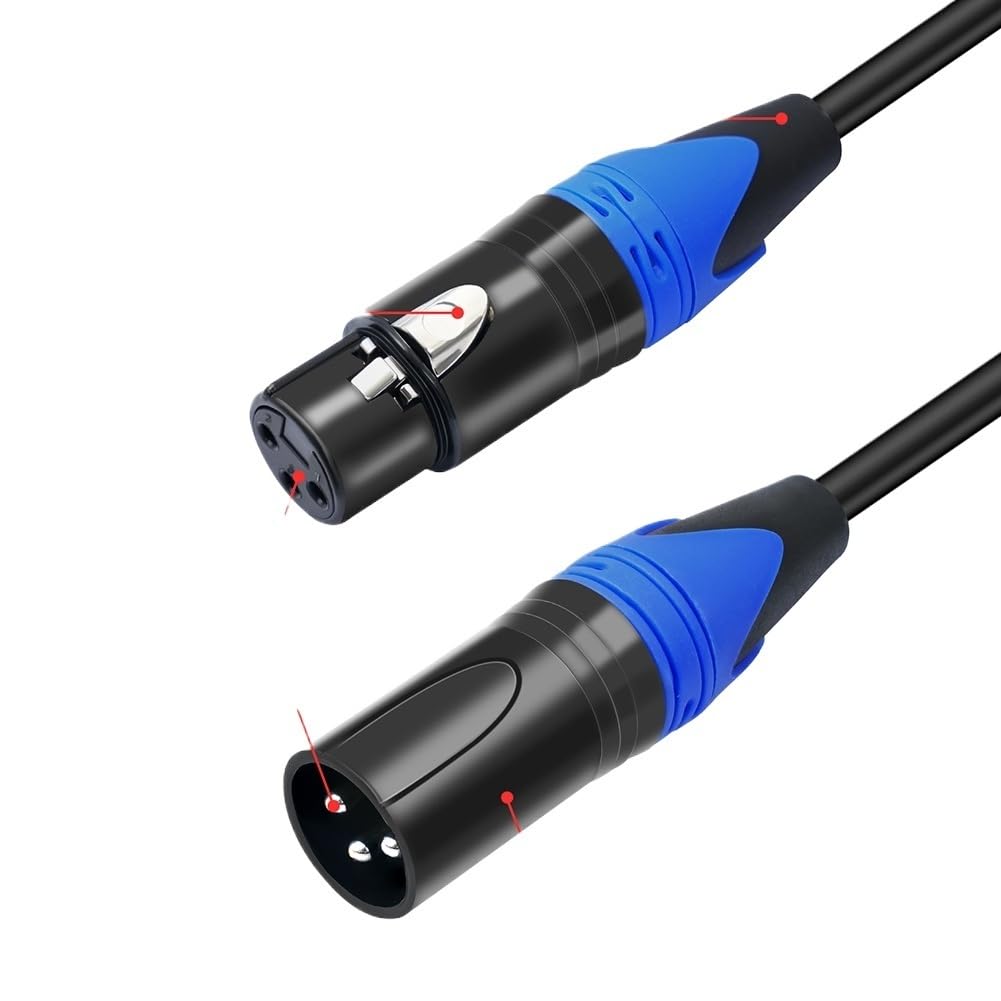Y-Splitterkabel XLR-Buchse auf 2 XLR-Stecker, Mikrofon-Splitterkabel für Verstärker-Mixer (MFF)