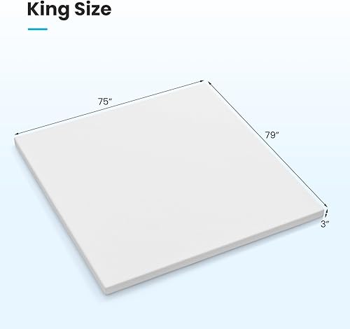 Miniatura 4 de KOMFOTT Cubrecolchón de espuma viscoelástica con gel refrescante de tamaño King, cubrecolchón de cama de 3 pulgadas con correas elásticas