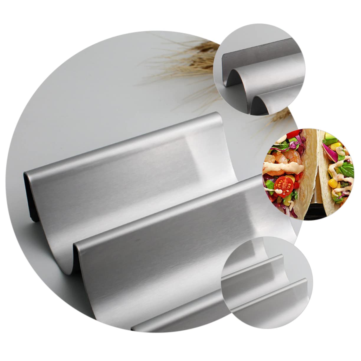 1pc U Shaped Pancake Stand Tortillas Spanish Taco Shell Rack Pizza Oven Mexican Pancake Stand De Mujer Stainless Steel Pancake Rack Home Taco Rack Taco Holder 430 Stainless Steel COLLBATH