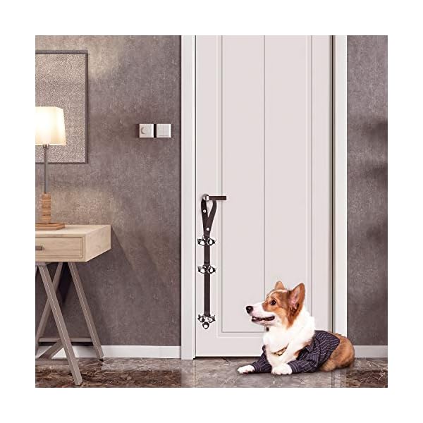 TIOVERY-Dog-Doorbells-for-Door-Potty-Training-Adjustable-Door-Bell-for-Housetraining-Door-Knob-Go-Outside-Include-Dog-Training-Clickers-Collapsible-Dog-Bowl-and-Poop-Bag-Holder-for-Puppy-Dogs 2 Pack Dog Training Doorbells