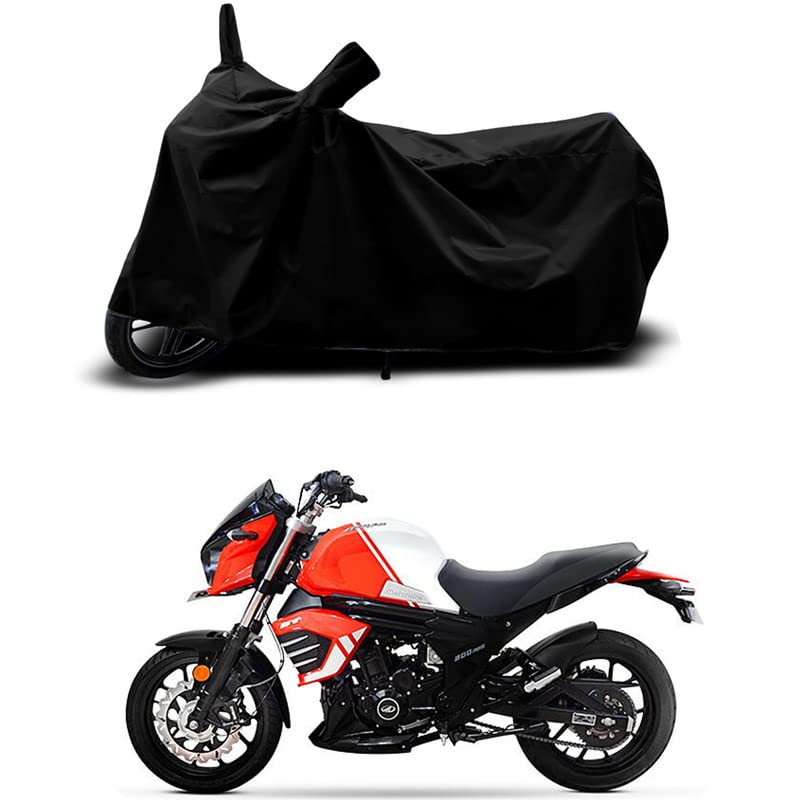 Image of 100% Scratchproof /UV-Rays /Heat Protection /Birds Dropping /Water Resistant /Dust Proof /Waterproof /Full Bike Scooty Two Wheeler Body Cover Compatible for Mojo 300 ABS BS6 All Varients[Black]