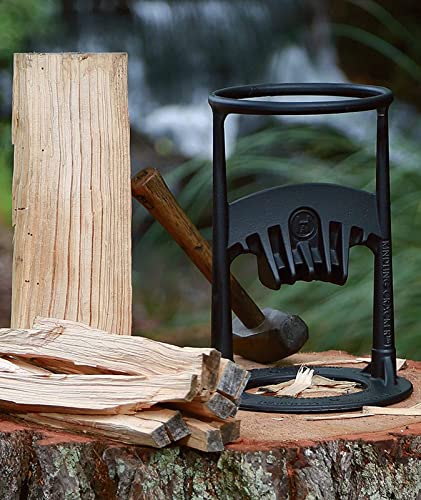 Foto von Nhwlucky Holzspalter manuell, Quick Manueller, Manuelles Spaltwerkzeug, Stahlkeilspitze Spaltet Brennholz Einfach, Sicher Tragbar Kindling Splitter mit Hammer und Arbeitshandschuhe, 30*17*17cm