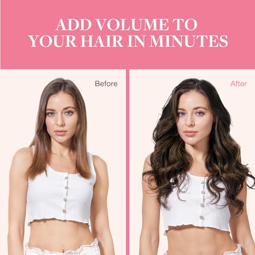 Image of GOO GOO Clip in Hair Extensions Real Human Hair, Remy Human Hair Extensions Clip ins for Women, Natural Human Hair, 20inch 110g 7Pcs, 1B /6 /1B Balayage Natural Black to Chestnut Brown