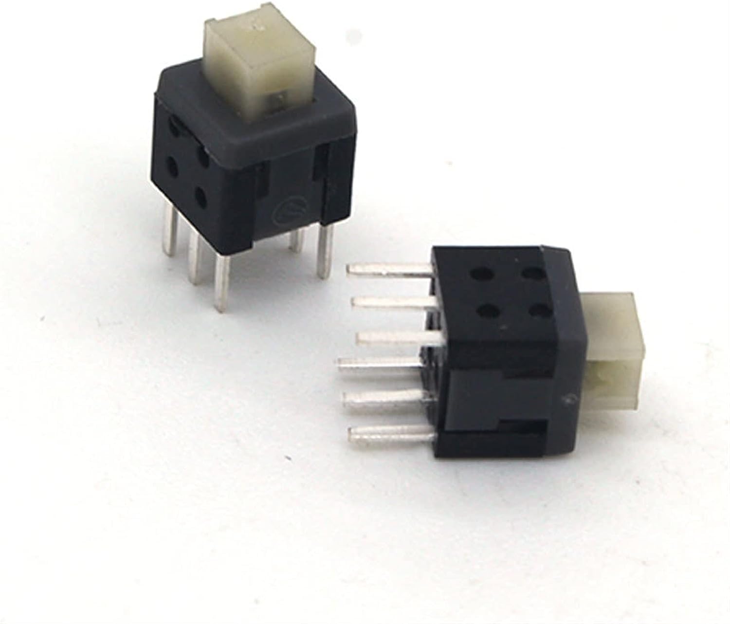Botón de encendido y apagado, microinterruptor 10 piezas Pequeño micro interruptor de bloqueo automático 5,8 * 5,8 mm con 6 pies con bloqueo Interruptor táctil Interruptor de botón Cabeza plana Microi