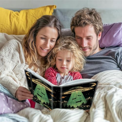 Image of Photo Album 4x6 120 Photos with Strong Elastic Band, Forest UFO | Large Capacity Premium Leather Picture Album, Portable Wallet Albums Photo Book for Family Anniversaries Wedding Baby