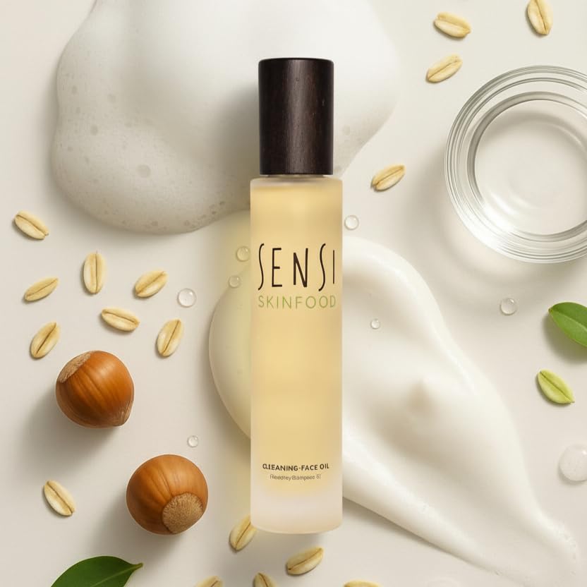 Cleansing Face Oil 100 ml – olio detergente viso struccante & nutriente con Olio di Nocciola, Vitamina E e Insaponificabili d’Oliva – antiossidante, setificante, double cleansing.