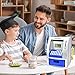 Toy Talking ATM Bank ATM Machine Savings Bank for Kids –Works like a Real one- Deposit, Withdraw, Debit Card, Saving Target, Timer and Clock - Blue