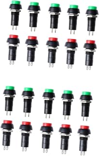 ULTECHNOVO 40piezas Interruptores De Botón Momentáneo Spst De Paquete De Rojos Verdes Para Montaje Electrodomésticos y Circuitos Eléctricos