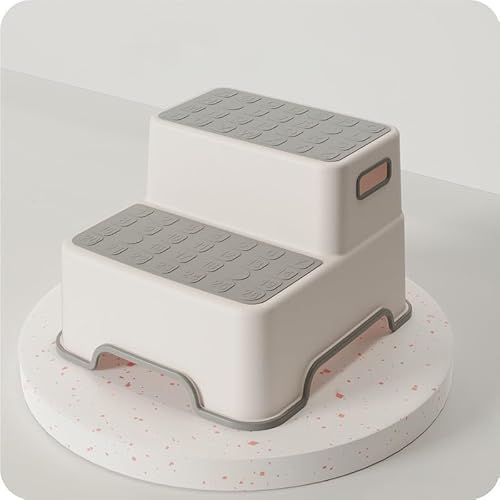 Toddler Step Stool for Bathroom Sink, Step Stool for Kids, Plastic Potty Training Toilet Stepping Stools, Child and Baby Lightweight&No-Slip Two Step Stools for Kitchen