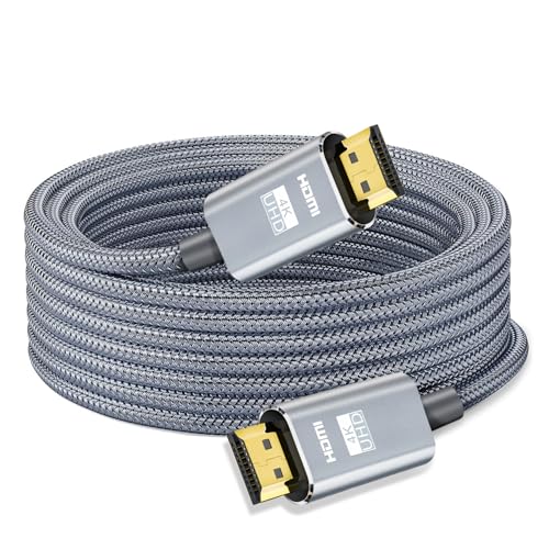 LEADSTAR HDMI Cable 4K 100 ft Fiber Optic, 4K 60Hz 18Gbps High Speed HDMI 2.0 Cord Braided | Ultra HD, HDR10, 1080p, eARC, 3D, HDCP 2.2 | for Xbox, PS5, TV, Laptop, Monitor