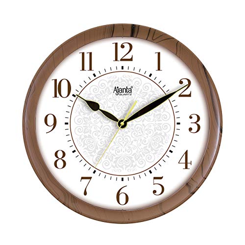 Image of Ajanta Quartz Plastic Real Silent Sweep Movement Designer Clock (Brown, 341x51x341mm)