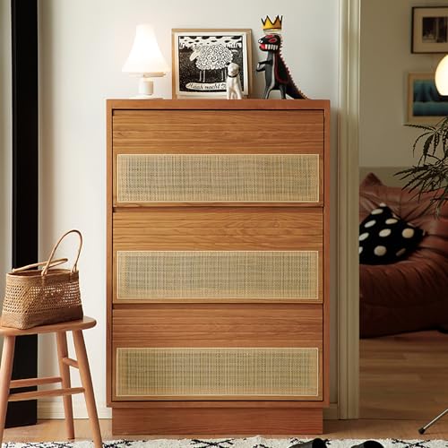 SHAZANZ Slim Woven Rattan Flip Shoe Cabinet with Half Round Doors, Wooden Natural Entry Cabinet for Sneakers Slippers, Large Capacity Accent Cabinet for Entrance Hallway