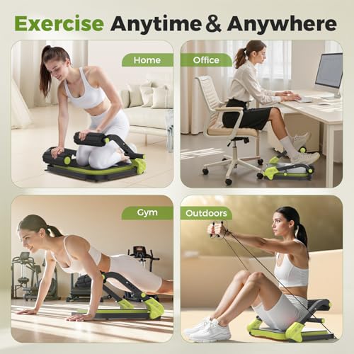 Image of Ab Machine,Sit Up Exercise Equipment& Core Machine,Adjustable Ab Trainer with 3 Resistance Levels and Removable Auxiliary Handle,perfect for home workouts and those looking to lose weight