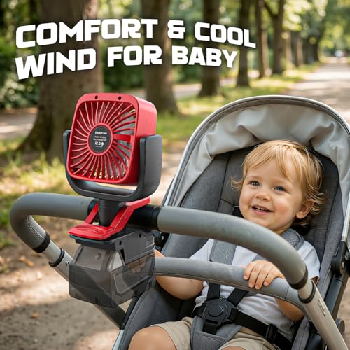 Ventilador de escritorio Ecarke de clip, compatible con Milwaukee 18V, oscilación 360° y 3 marchas 7