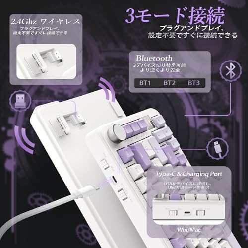 ZIYOU LANG ZIYOU LANG×ATTACK SHARK X85PRO ゲーミングキーボード の商品画像 3