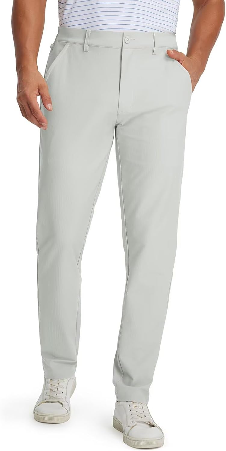M MAELREG Mens Golf Pants Stretch 30"/32"/34" Flat Front Quick Dry Lightweight Water Repellent Work Dress Casual Trousers - Image 2